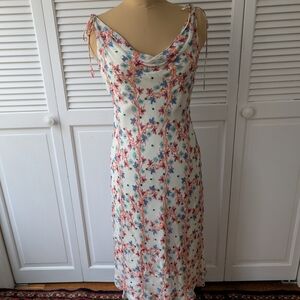 Laundry By Shelli Segal Floral Midi Dress -Cream, Coral, Turquoise